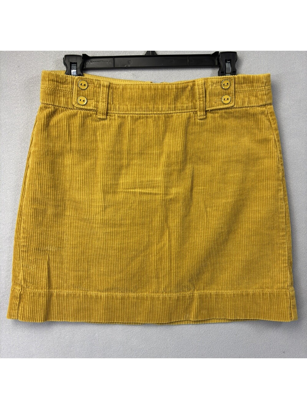 Ann Taylor LOFT Skirt Womens Size 2 Yellow Corduroy Mini w/ Pockets & Zip Back